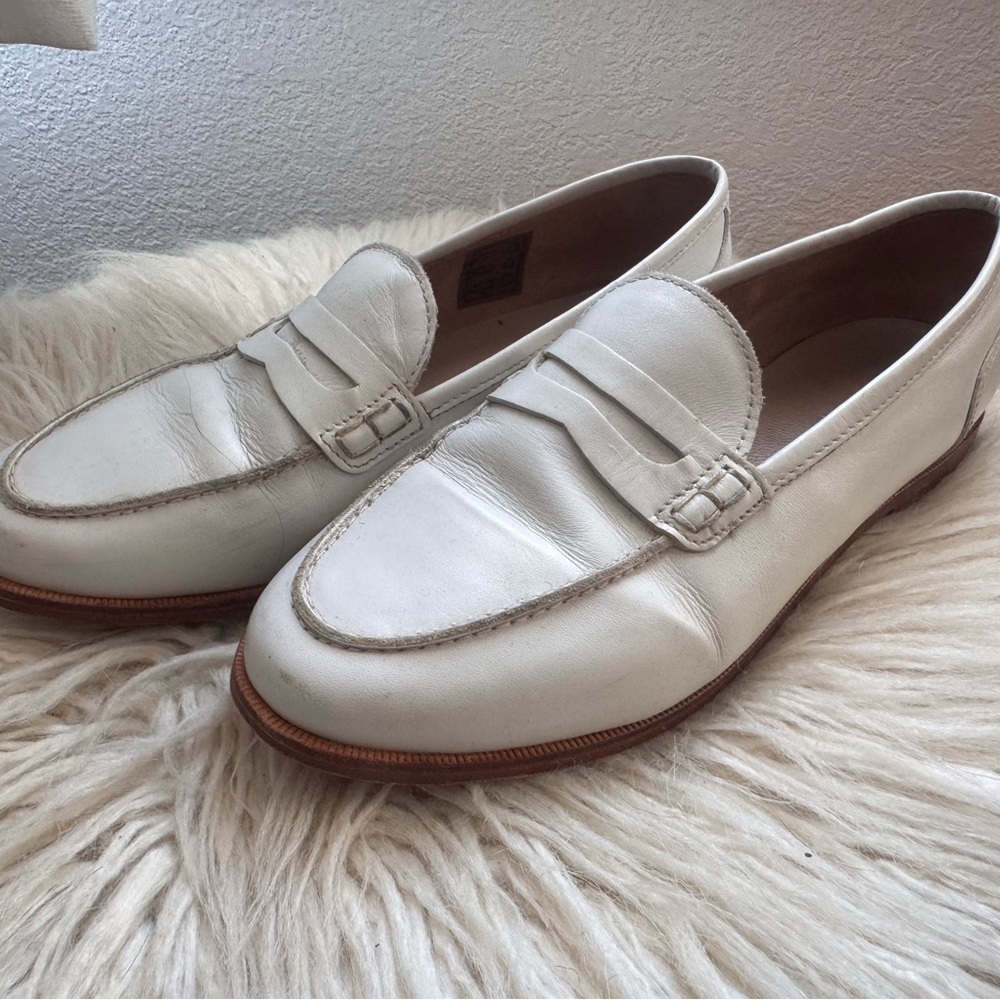 J. Crew women’s white leather loafer
